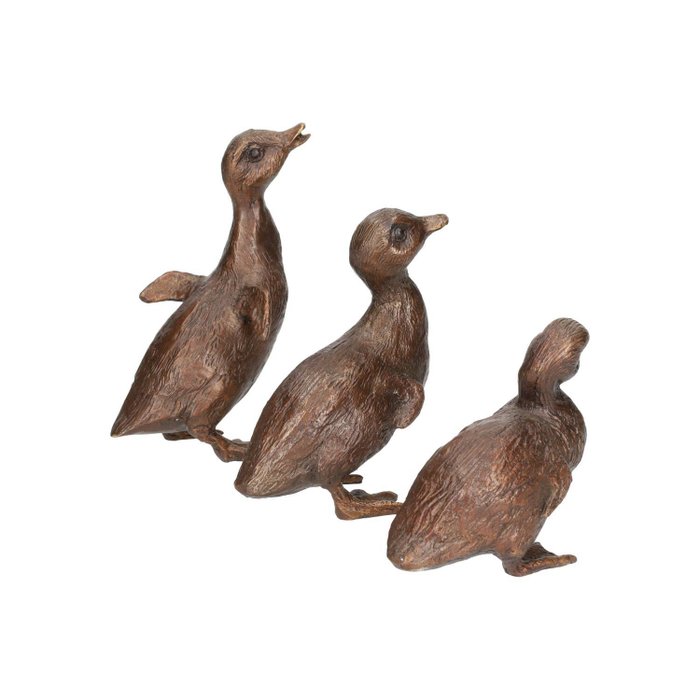 Statuette - Charming Trio of Bronze Ducks (3) - Bronze