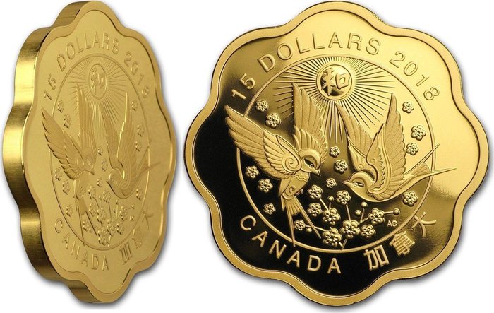 Canada. 15 Dollars 2018 Blessings of Harmony - Gilded, Proof  (Ingen mindstepris)