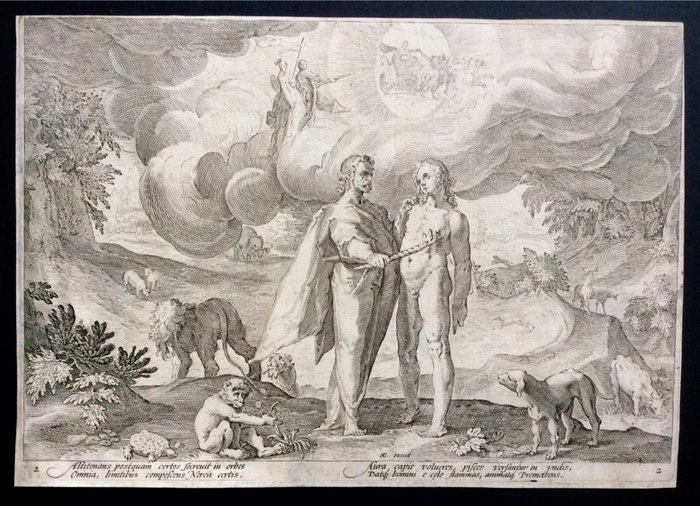 Hendrick Goltzius (1558-1617) - Prometeo da il fuoco all'uomo