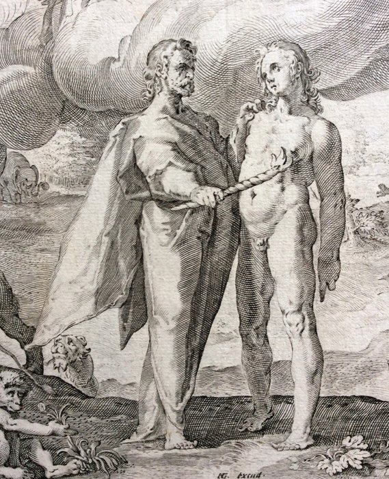 Hendrick Goltzius (1558-1617) - Prometeo da il fuoco all'uomo