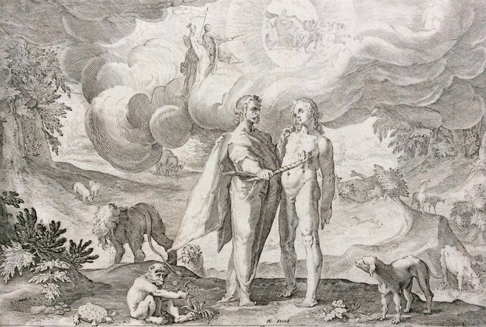 Hendrick Goltzius (1558-1617) - Prometeo da il fuoco all'uomo