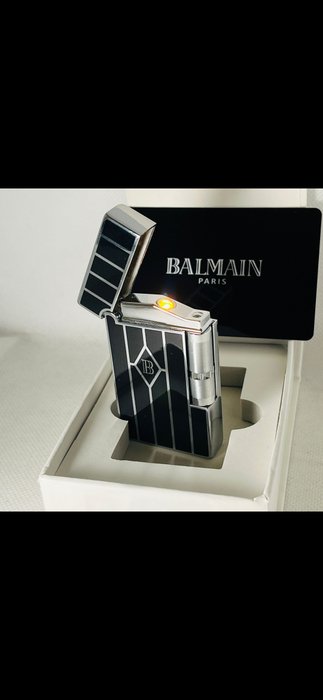 Balmain Paris - Black  Silver - Lommelighter - Stål (rustfrit)