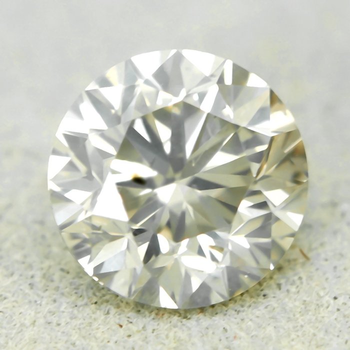 1 pcs Diamant  (Naturfarvet)  - 0.41 ct - Light Gullig Grå - I1 - Gem Report Antwerp (GRA)