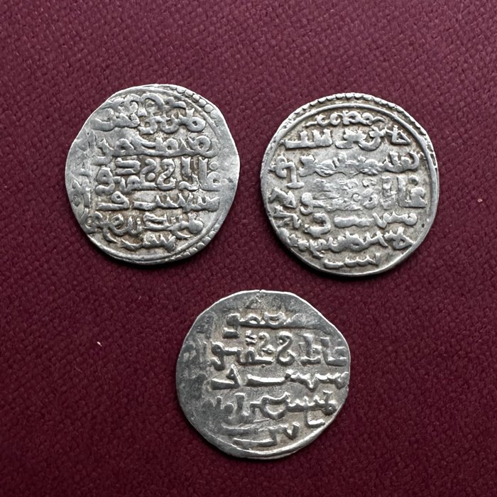 Ilkhan-dynastiet. Ghazan Mahmoud. Lot of 3 Two Dirhams Including Arbil and Tabriz mint  (Ingen mindstepris)