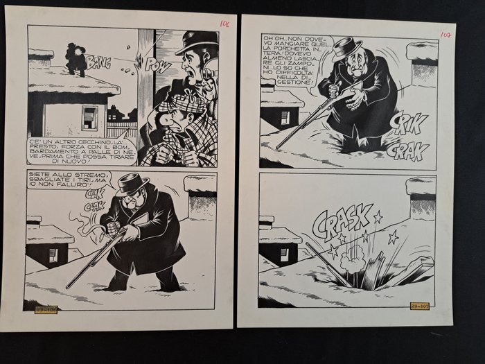 Magnus  Bunker - 2 Original page - Alan Ford - "Circus" - 1971