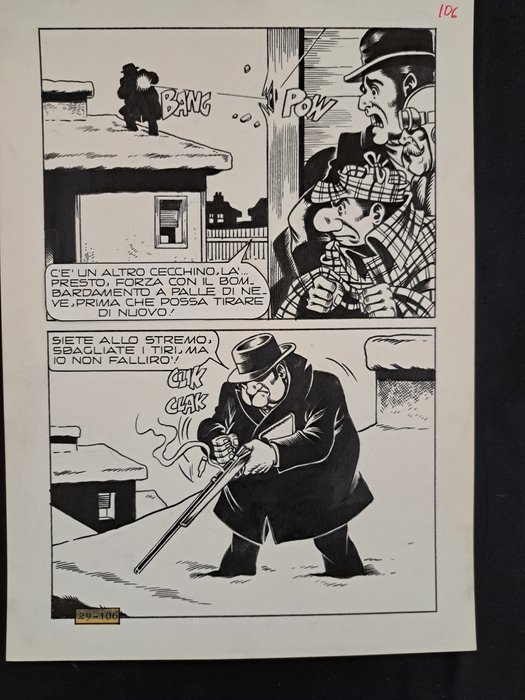 Magnus  Bunker - 2 Original page - Alan Ford - "Circus" - 1971