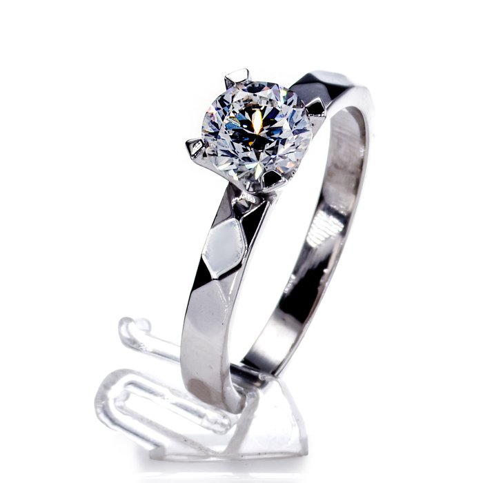 Ingen mindstepris - Forlovelsesring - 14 karat Hvidguld -  1.01ct. tw. Diamant (Natur)