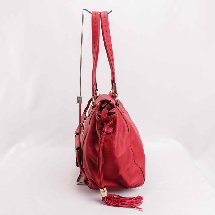 Lancel - LANCEL Red Leather Tote in Premier Flirt Style - Håndtaske