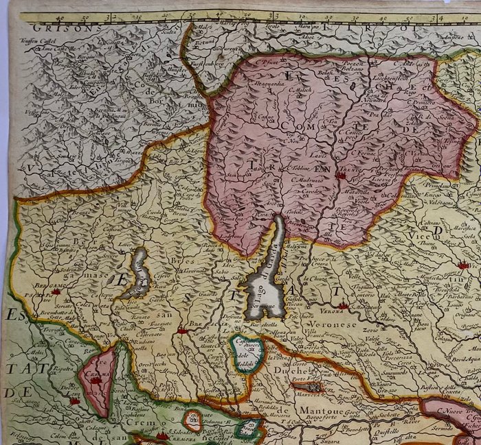 Italien - Veneto / Trentino / Lombardiet / Emilia-Romagna / Istrien; Nicola Sanson - Basse Lombardia - 1648