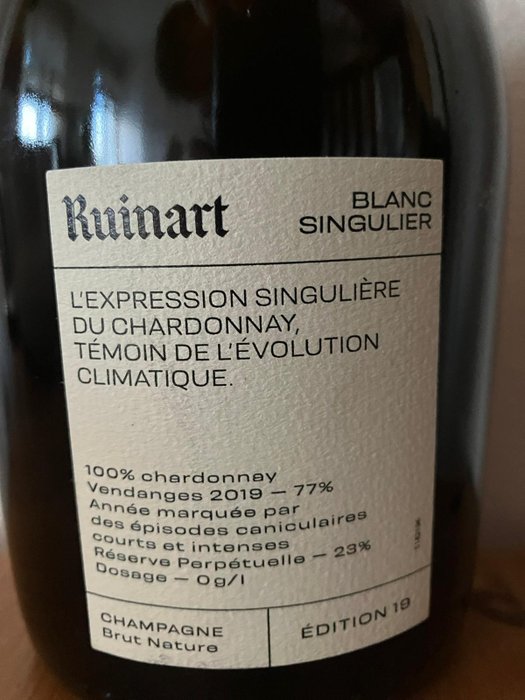 2019 Ruinart, Blanc Singulier 19 - Champagne - 1 Flaske (0,75L)