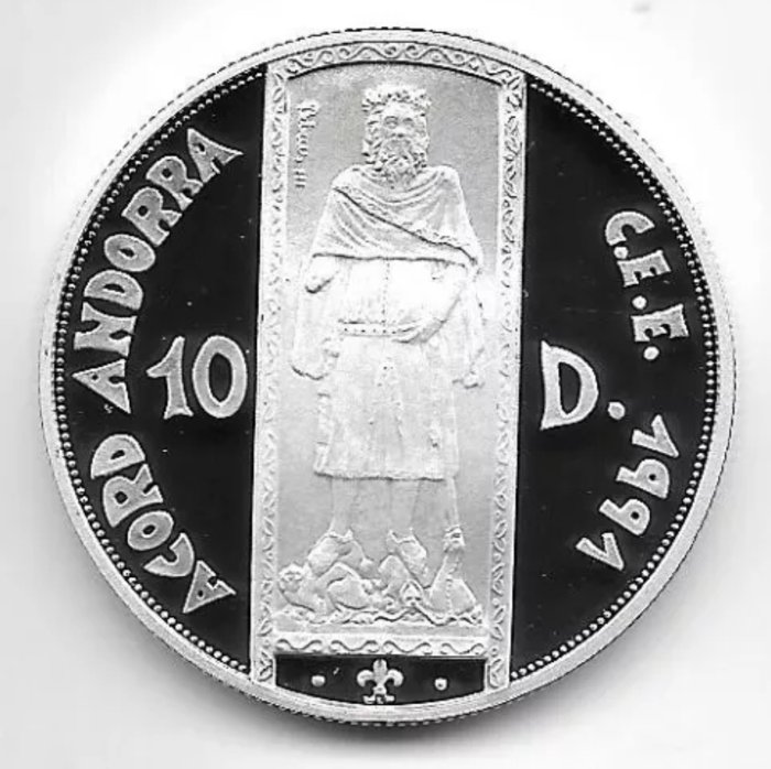 Andorra 10 Diners 1994 König Pere III 1 Oz  (Ingen mindstepris)