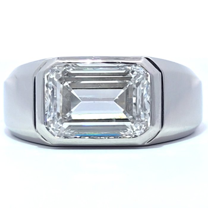 Ring Platin -  5.01ct. tw. Diamant (Laboratoriedyrket) - HERRERING, E ,VS1