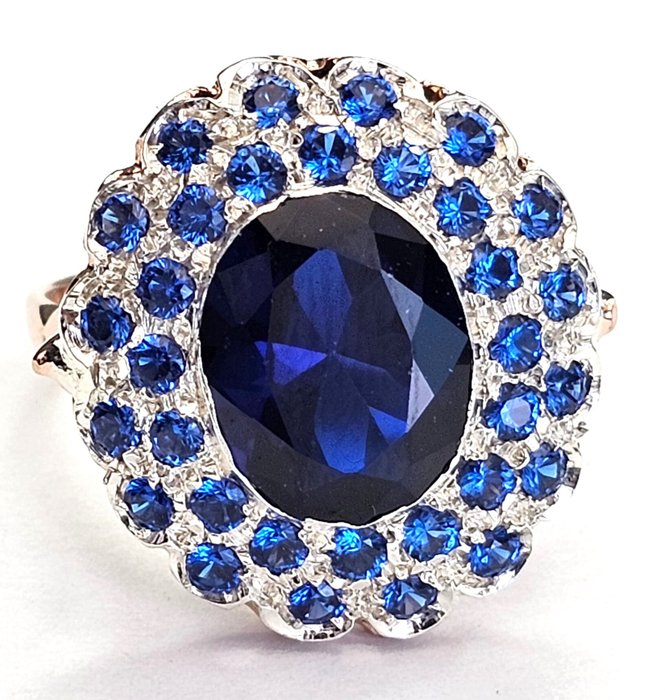 Ingen mindstepris - Ring - 9 kt. Rosaguld, Sølv -  3.00ct. tw. Safir - Safir