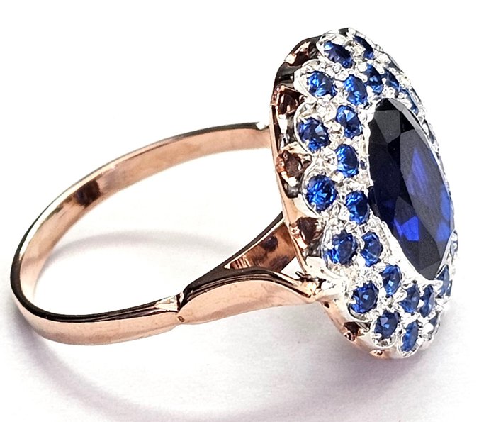 Ingen mindstepris - Ring - 9 kt. Rosaguld, Sølv -  3.00ct. tw. Safir - Safir