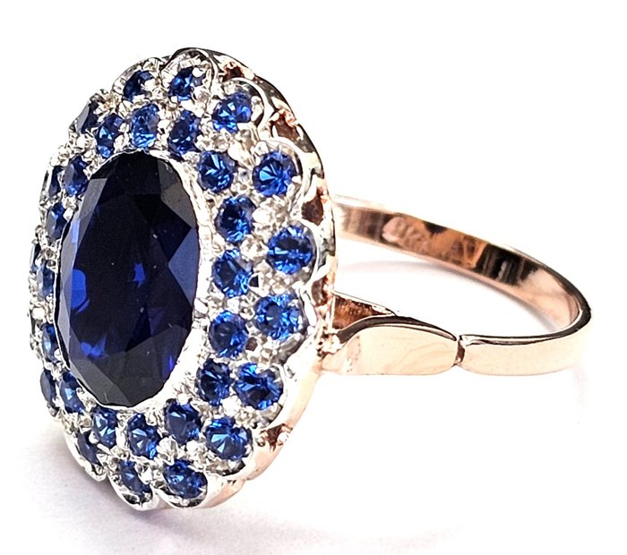 Ingen mindstepris - Ring - 9 kt. Rosaguld, Sølv -  3.00ct. tw. Safir - Safir