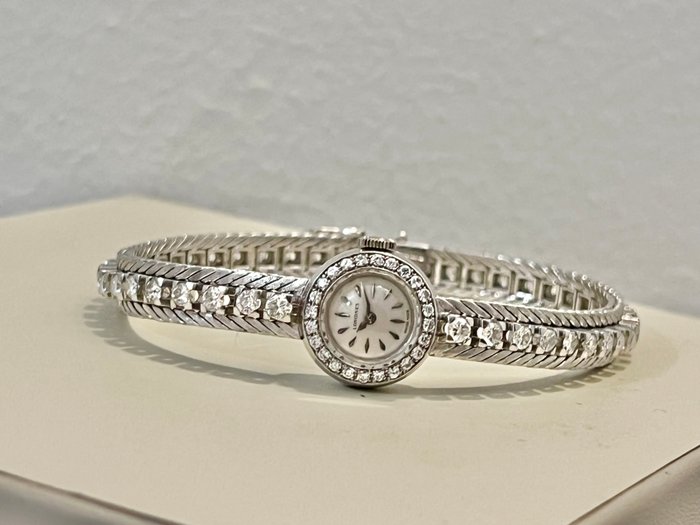 Longines - 31 gr ca, 18kt white gold, 3.50ct ca, diamonds Lady's jewelry watch - Kvinder - 1950-1959