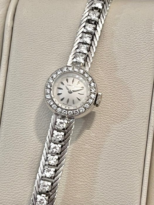 Longines - 31 gr ca, 18kt white gold, 3.50ct ca, diamonds Lady's jewelry watch - Kvinder - 1950-1959