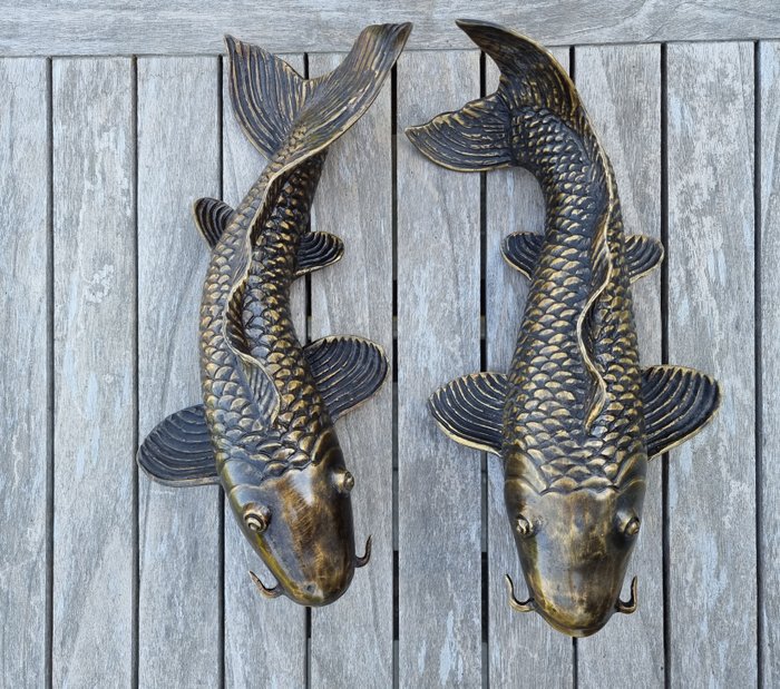 Statuette - A pair of bronze koi fish (2) - Bronze