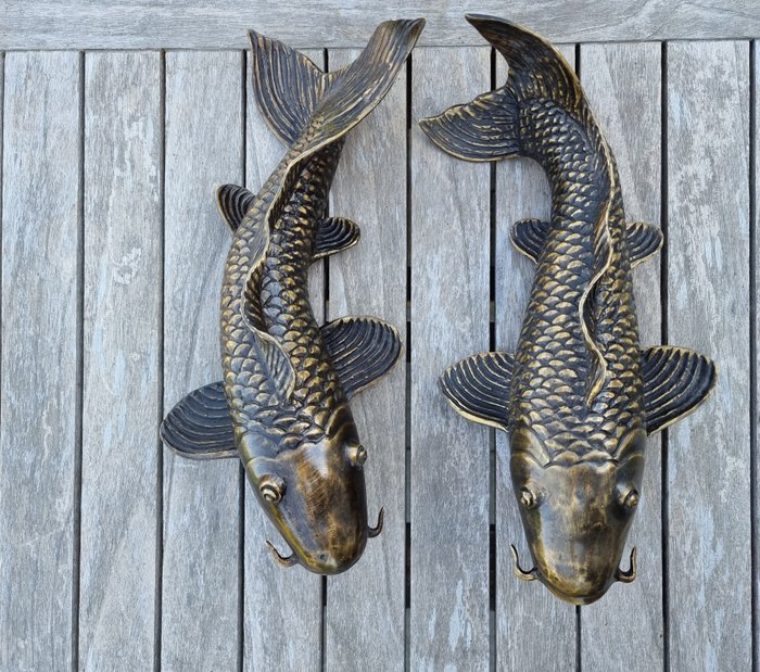 Statuette - A pair of bronze koi fish (2) - Bronze