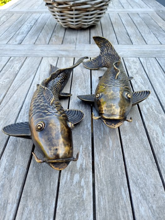 Statuette - A pair of bronze koi fish (2) - Bronze