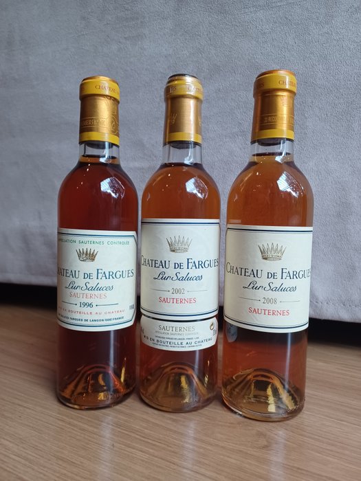 1996 2002  2008 Château de Fargues - Sauternes - 3 Halve flasker (0375 L)