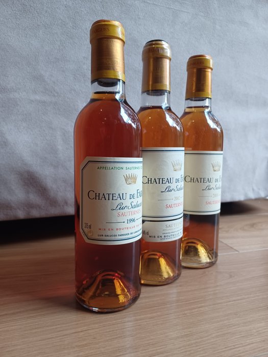 1996 2002  2008 Château de Fargues - Sauternes - 3 Halve flasker (0375 L)