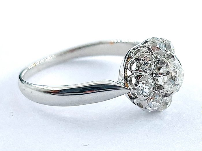 Ring - 18 kraat Hvidguld Diamant (Natur)