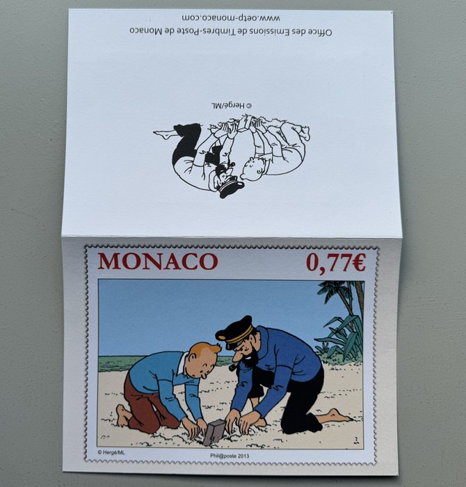 Monaco 2012/2013 - Sjælden samling af Tintin/Monaco erindringsfrimærke