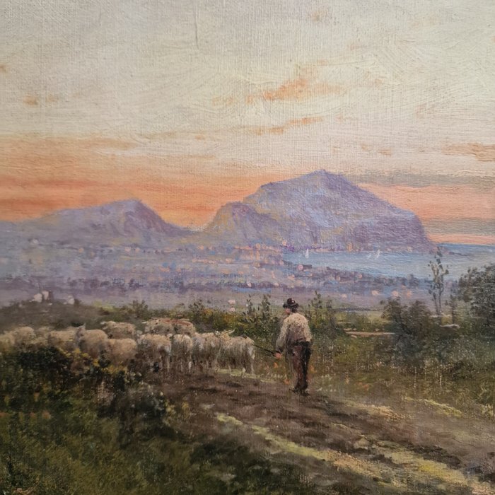 Rocco LENTINI (1858-1943) - Paesaggio nei pressi di Palermo