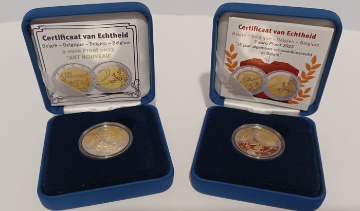 Belgien. 2 Euro 2023 (2 monete) Proof  (Ingen mindstepris)