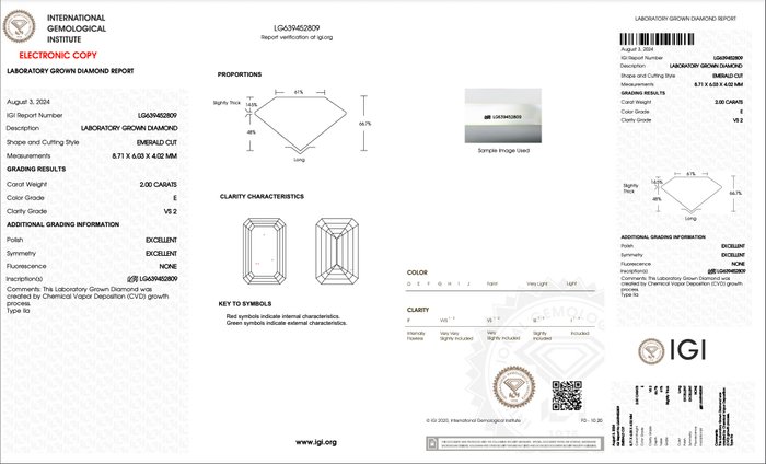 Halskæde med vedhæng - 18 kraat Hvidguld -  2.00ct. tw. Diamant (Laboratoriedyrket) - Og VS2 2EX