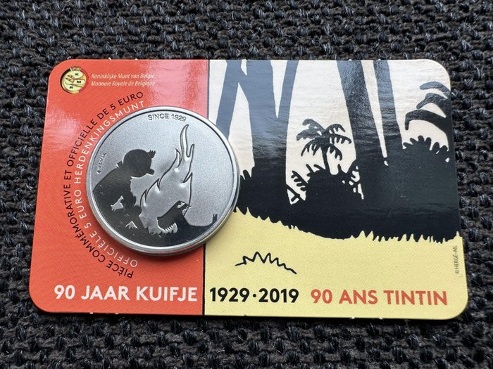 Belgien. 5 Euro 2019 "90 Jaar Kuifje" in coincard  (Ingen mindstepris)