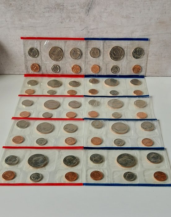 Förenta staterna A Lot of 10x USA Mint Sets 1985 1986 1989 1992 1993  (Ingen mindstepris)