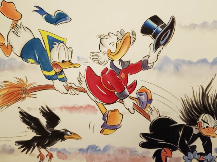 Esteban - Original colour drawing - Uncle Scrooge - "Por las nubes"