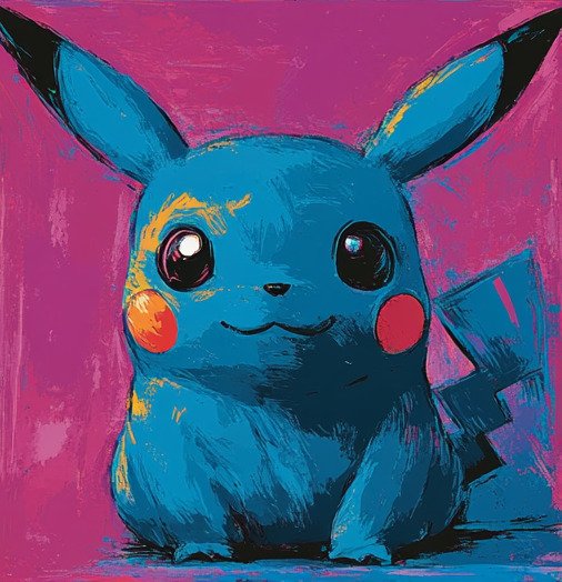 I_KONIQ (1969) - POP-KACHU IN WARHOL STYLE (SET OF 4 CANVAS) EX 2-10