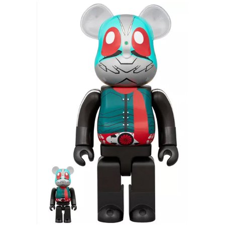 Medicom Toy Be@rbrick - 400%  100% Bearbrick - Kamen Rider no. 2 + 1