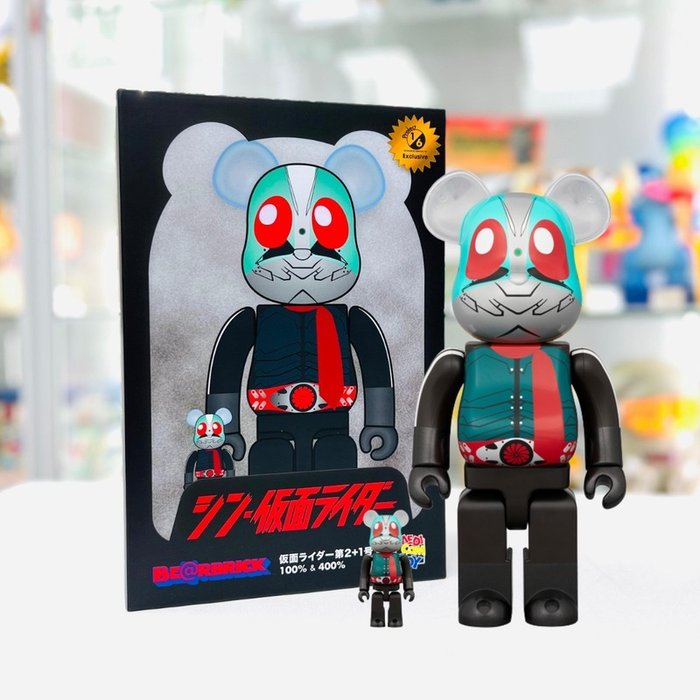 Medicom Toy Be@rbrick - 400%  100% Bearbrick - Kamen Rider no. 2 + 1