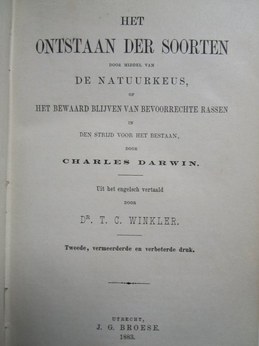 Charles Darwin - Het ontstaan der soorten - 1883