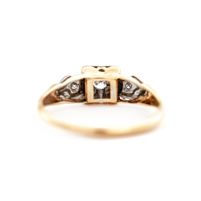 Ingen mindstepris - Ring - 14 karat Gulguld, Hvidguld -  0.08ct. tw. Diamant (Natur)