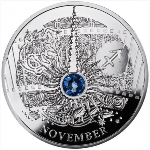 Niue. 1 Dollar 2013 NOVEMBER The Magic Stones of Happiness Proof silver Coin 10 g (.925)  (Ingen mindstepris)