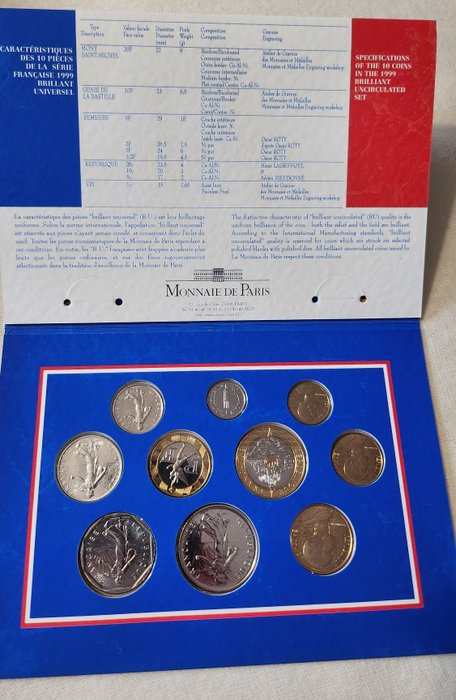 Frankrig. Coffret FDC 1999  (Ingen mindstepris)