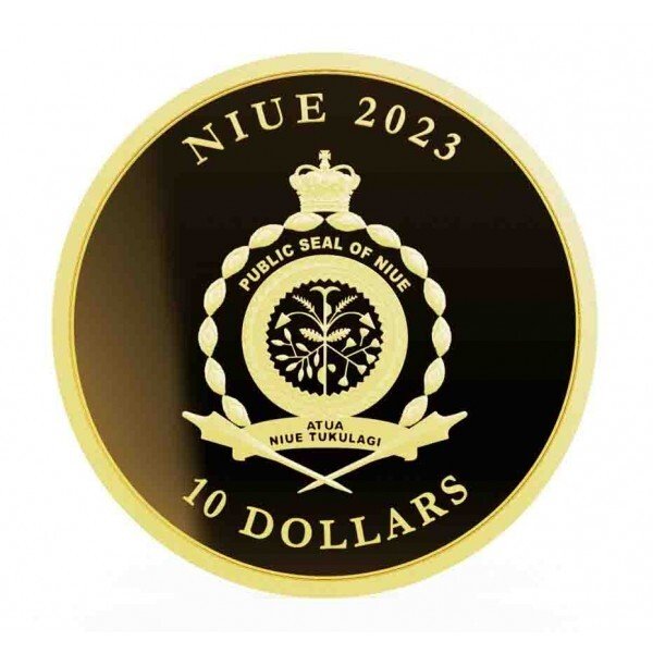 Niue 2023 1/10 oz $10 NZD Vivat Humanitas Proof-Like Gold Coin (In Capsule)