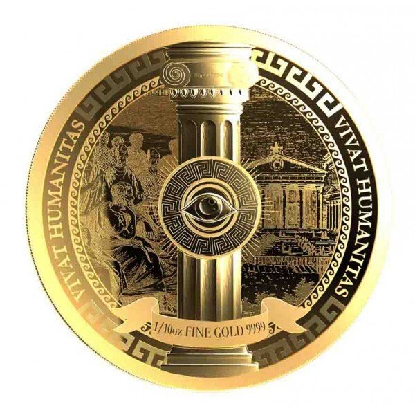 Niue 2023 1/10 oz $10 NZD Vivat Humanitas Proof-Like Gold Coin (In Capsule)