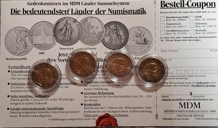 Europa. 2 Euro 2009 - 10 años de la comunidad económica europea (16 monedas)  (Ingen mindstepris)