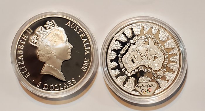 Australien. 1 Dollar 2000 Sydney Olympic Games, 2x1 Oz (.999)  (Ingen mindstepris)