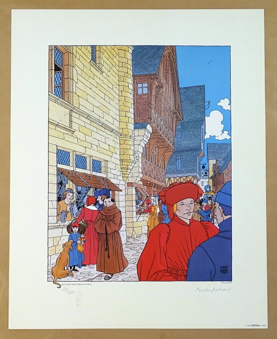 Juillard, André - 1 Offset Print - Rue Haute Saint-Maurice Chinon - 1985