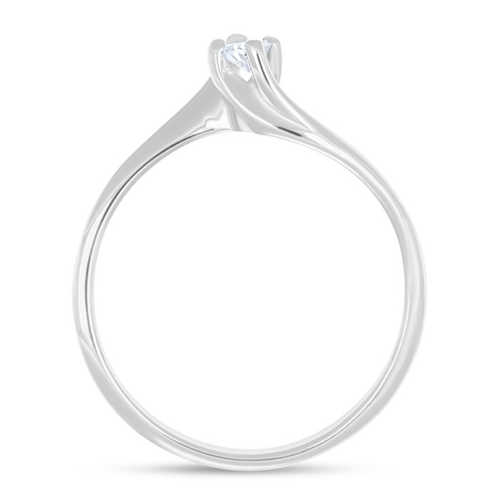 Ring - 18 kraat Hvidguld -  0.09ct. tw. Diamant (Natur)