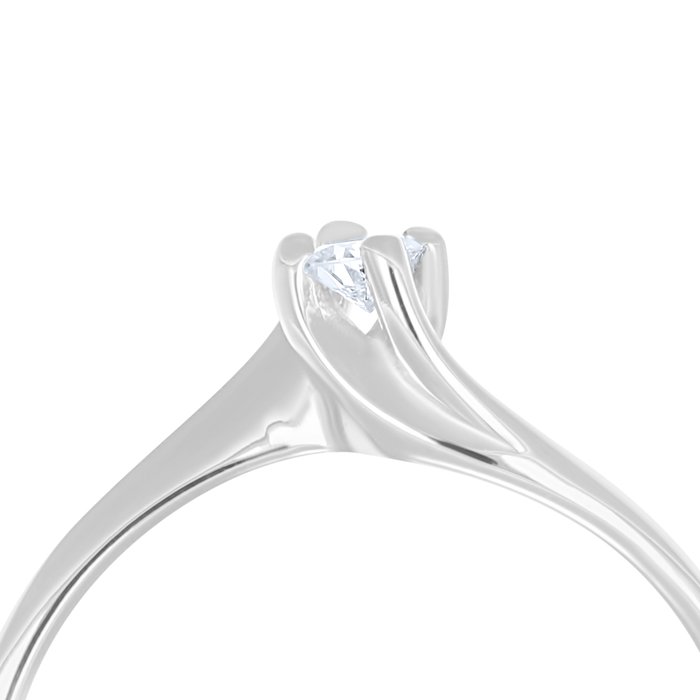 Ring - 18 kraat Hvidguld -  0.09ct. tw. Diamant (Natur)