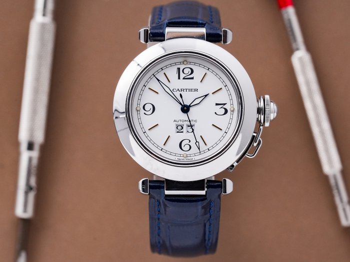 Cartier - Pasha C Big Date - W31044M7 - Mænd - 2000-2010