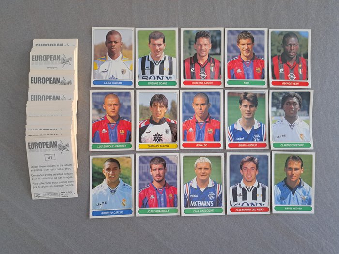 Panini - European Football Stars 1997 - Ronaldo, Zidane, Baggio etc. - (120/120) Complete loose Sticker Set